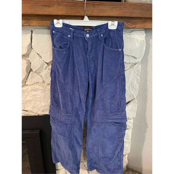 Urban Outfitters Blue Wide Leg 100% Cotton Corduroy Baggy Pants Size 25 - Picture 1 of 8